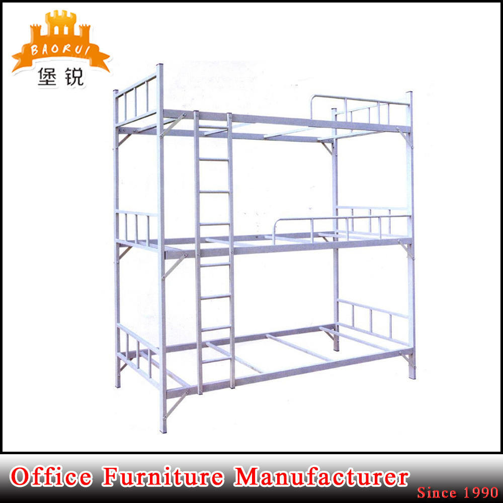 Dormitory Furniture Metal Triple Bunk Bed for Germany Refugees