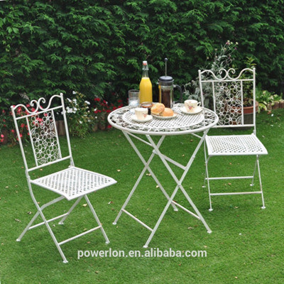 2014 New 3PC New Eco-Friendly White Metal Folded Patio Furniture Set