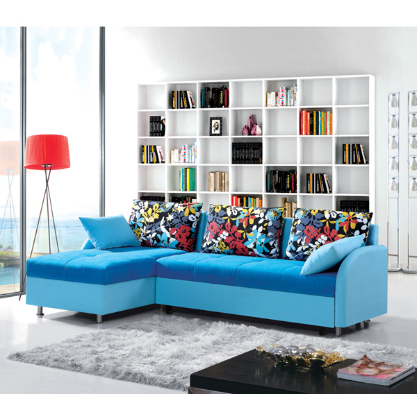 Living Room Furniture Corner Fabric Sofa Bed with Storage