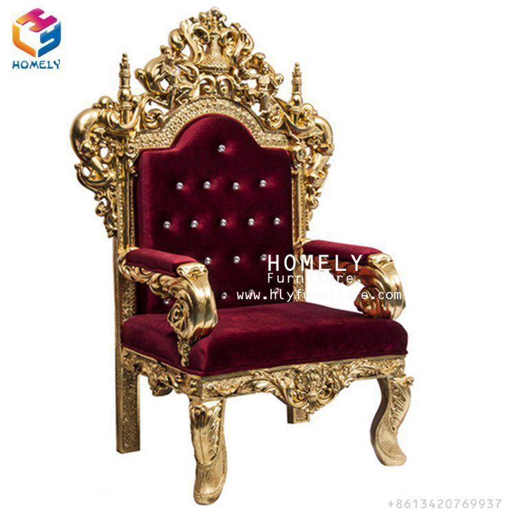 Luxury Beautitul Wooden Wedding Furniture King Queen Throne Chair