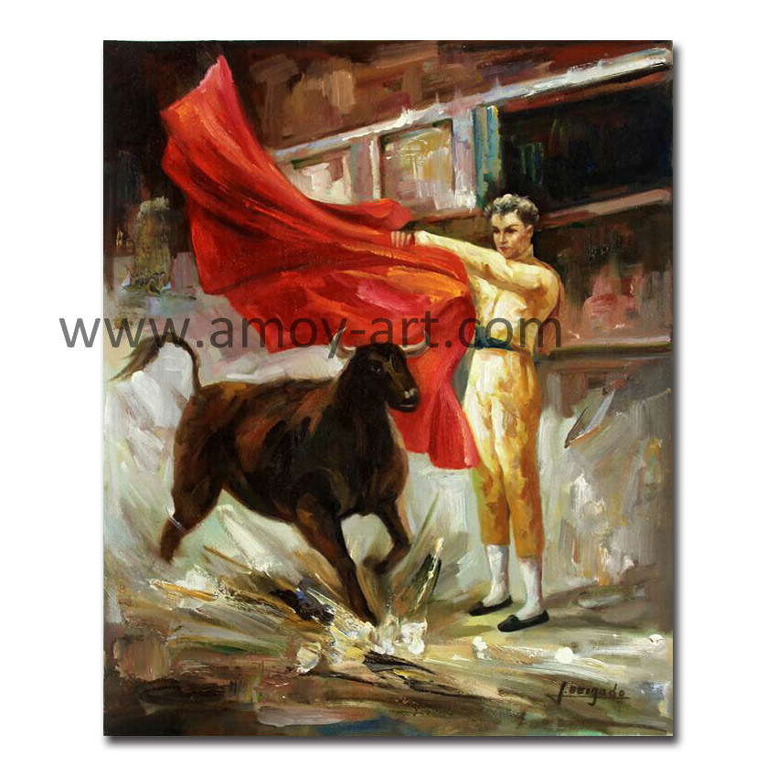 Handmade Spanish Torero Oil Painting for Wall Decor