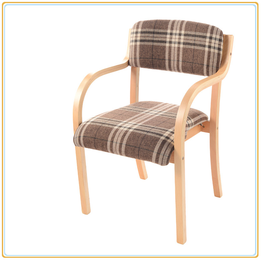 Home Wood Chair with Soft Fabric Cushion Multiple Colors