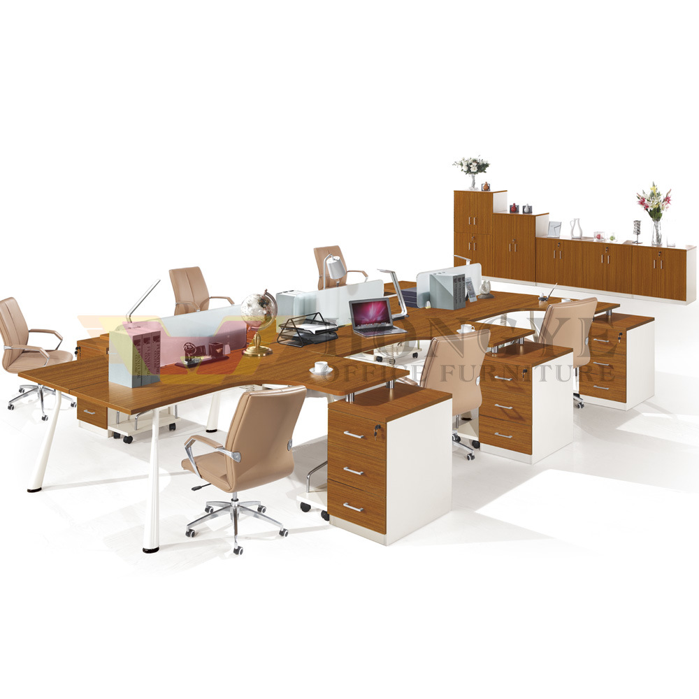 Fashion 6 Person Particle Office Table Fsc Forest Certified Approved by SGS Panel Staff Desk (HY-Z03)