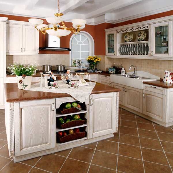 Kitchen Furniture Melamine Kitchen Cabinet with PVC Cabinet Door (zc-020)