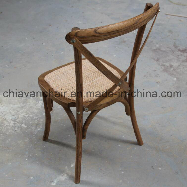 Nature Color Wooden Wedding Banquet Cross Back Chair