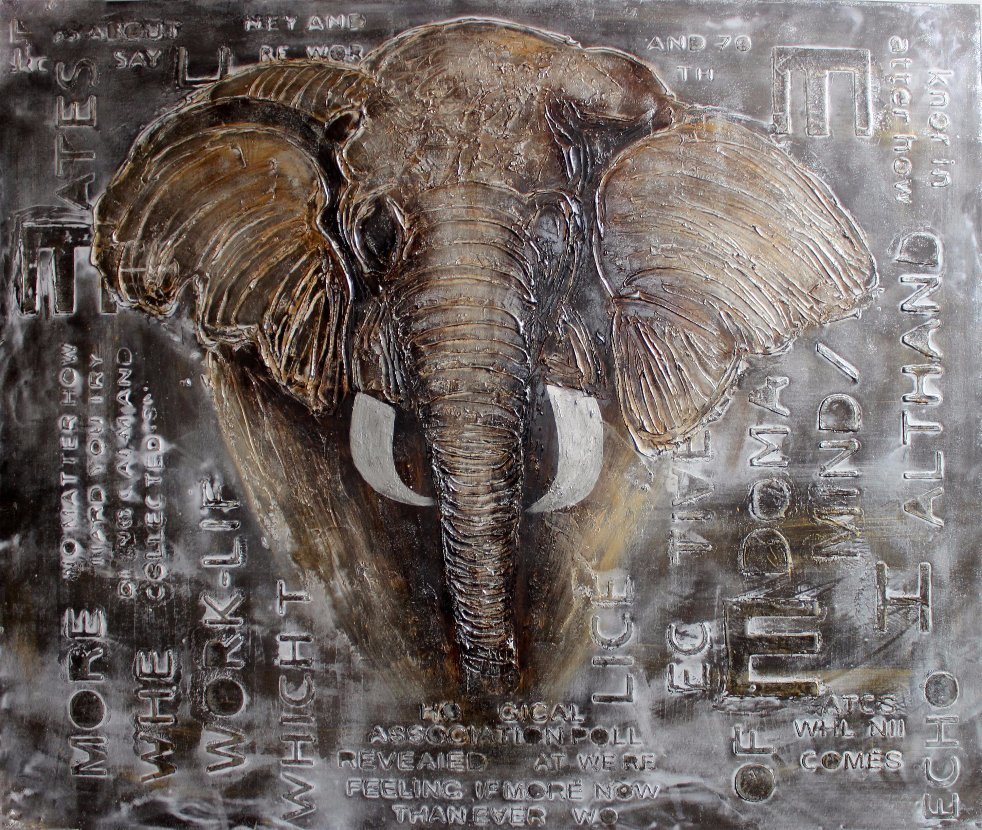 Elephant Oil Painting for Home Decoration