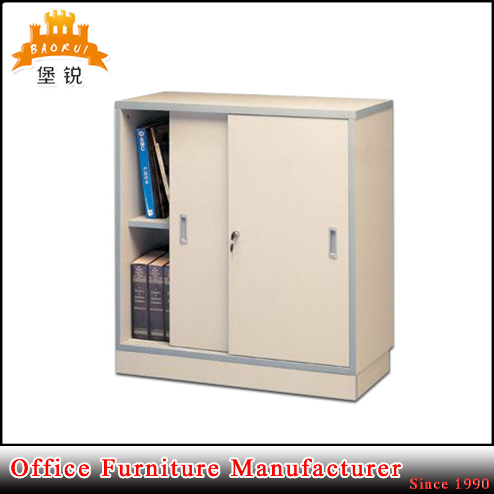 Half Height Knock Down Steel Office Furniture Sliding Door Small Metal Storage Cupboard Filing Cabinet