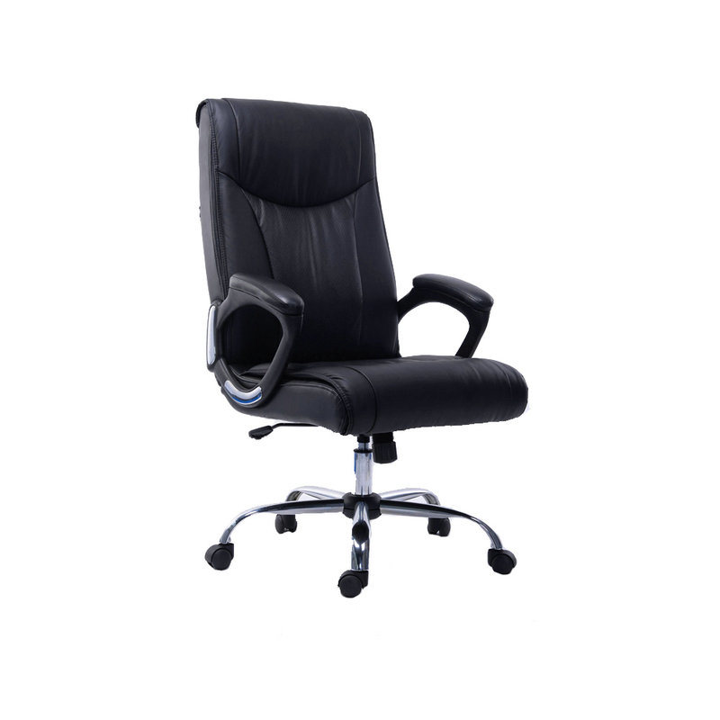 Good Quality High Back PU Leather Chrome Base Office Chair (FS-8904)