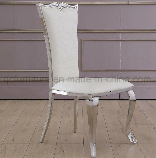 PU White Wedding Chair with Silver Stainless Steel Leg