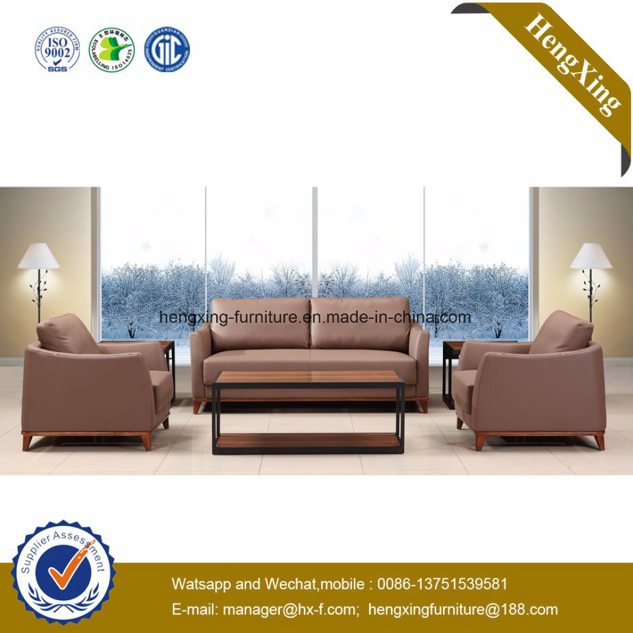 Modern Office Furniture Genuine Leather Couch Office Sofa (HX-CF022)