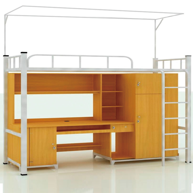 Knock Down Modern School Furniture Bunk Bed with Study Table