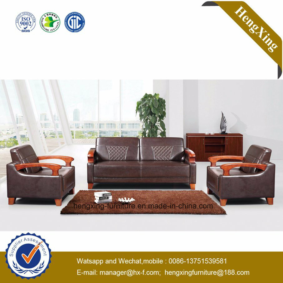 Modern Office Furniture Genuine Leather Couch Office Sofa (HX-CF013)