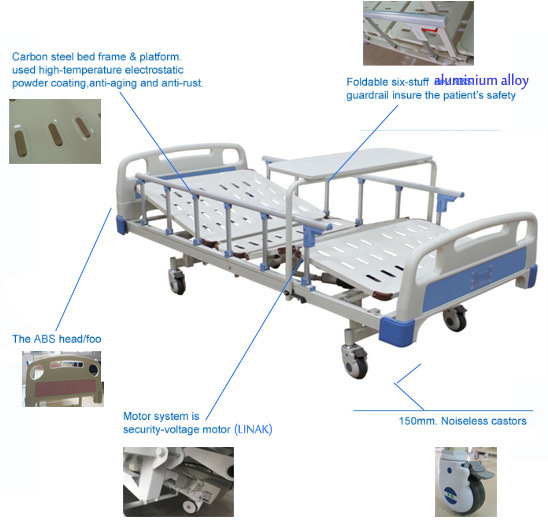 China Manufacturer Function Electric Hospital Furniture Medical ICU Bed