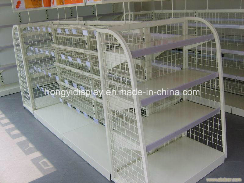 Retail Display Supermaket Shelf with Grid Rack, Retail Store Display