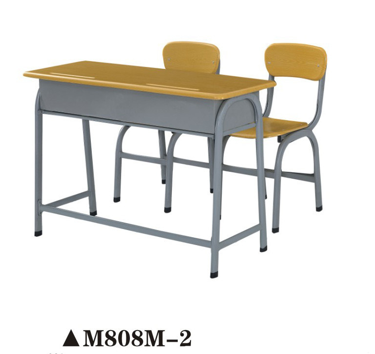 High Quality High School Wood Desk and Chair M808M-2