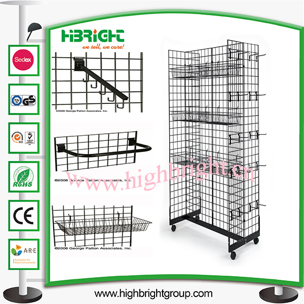 Wire Metal Display Shelf with Multiple Hooks