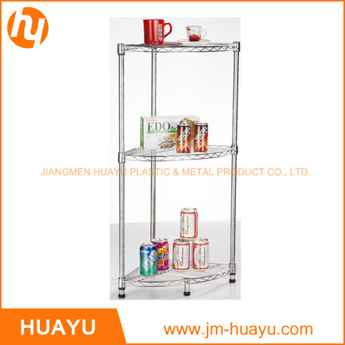 3 Tier Wire Chrome/Powder Coated Bathroom Corner Shelving