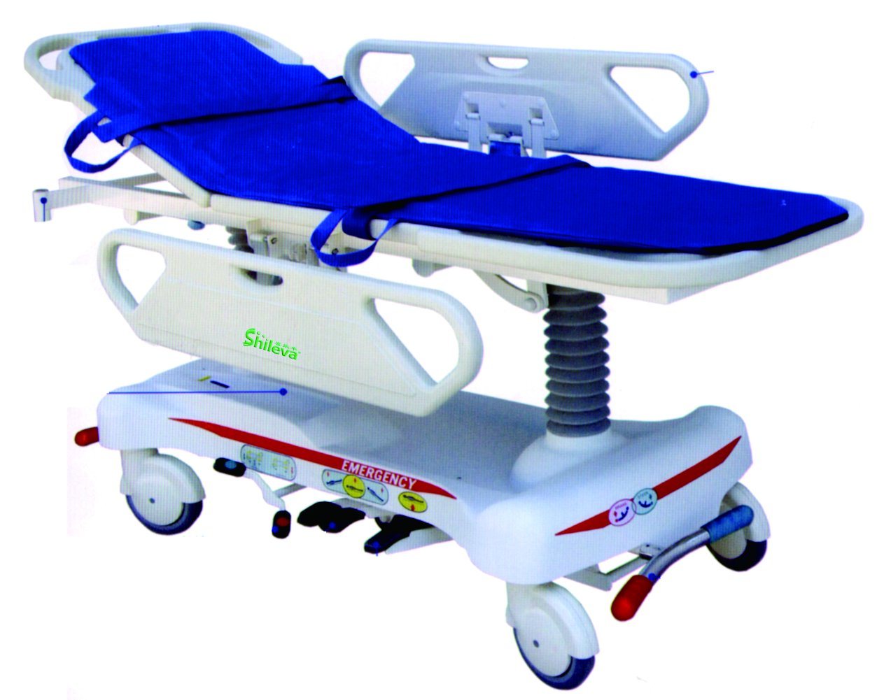 Luxury Hydraulic Rise & Fall Cart Hospital Stretcher Trolley (Slv-B4304)