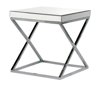 Mirror Glass Veneer Furniture Side End Table