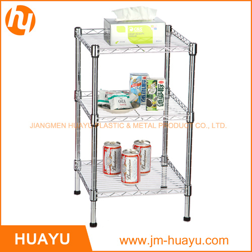 Three Tier Square Chrome Finish Display Shelf