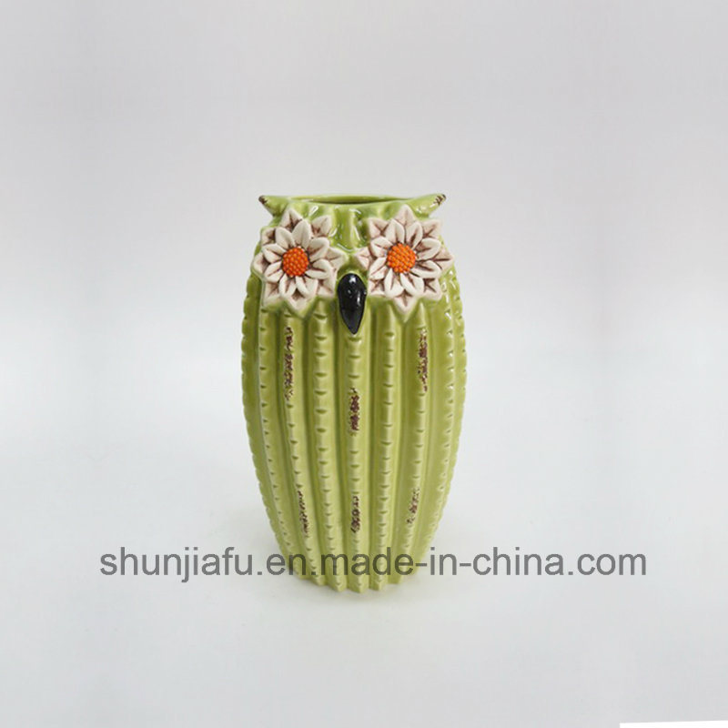 Ceramic Decoration Green Cactus Type Vase