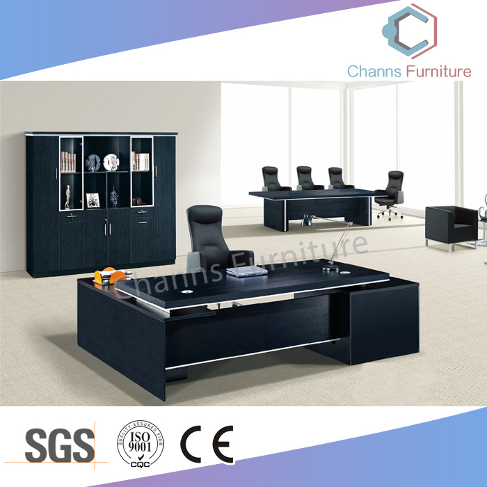 Classical Black Hot Sale Office Desk with Side Table (CAS-MD18A88)