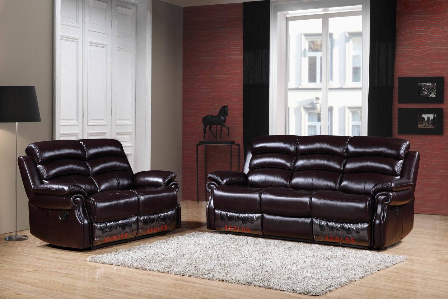 Leather Reclining Sofa