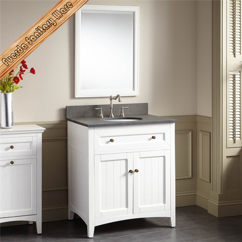 Fed-347A 30 Inch New Design Modern Solid Wood White Hotel Bathroom Cabinet Bathroom Vanities