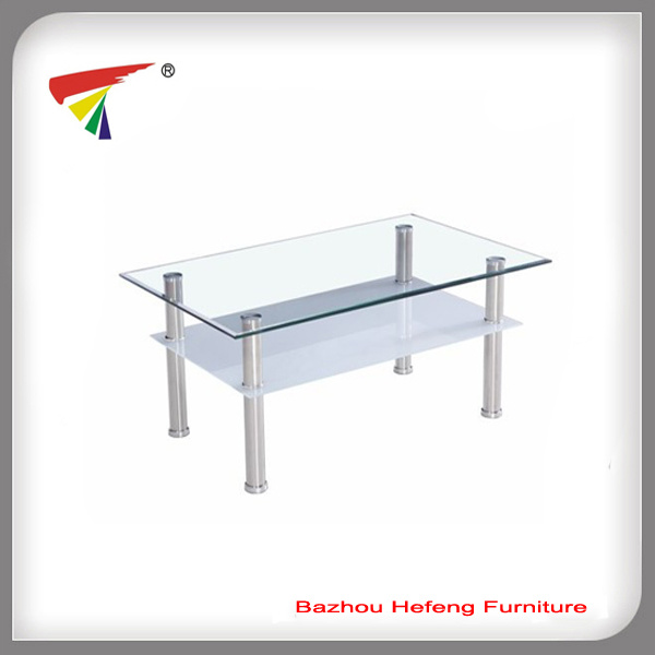 2017 Simple Stainless Steel Glass Coffee Table (CT085)