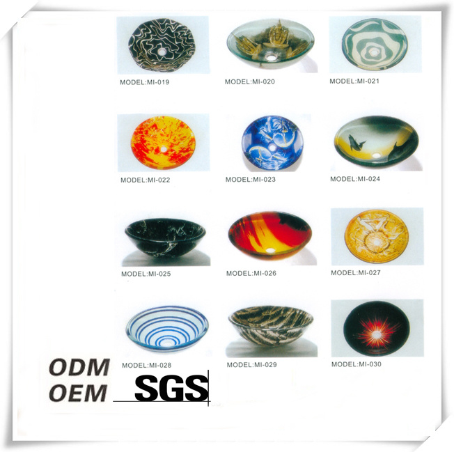 High Quality Glass Sink with Tempered Color