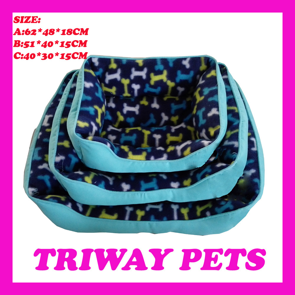 Cheap Printed Fleece Dog Cat Pet Beds (WY161052-1A/C)