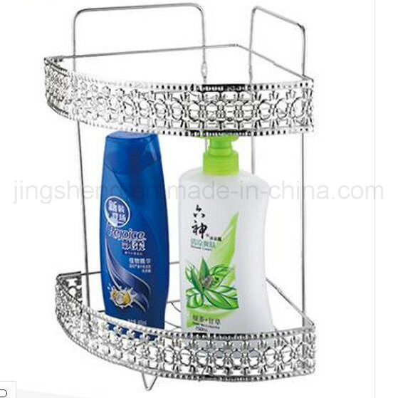 Anti-Rusted Metal Wire 2-Tiers Bathroom Corner Shelf