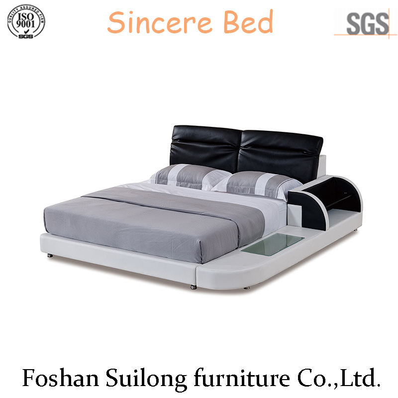 Lb3313 Genuine Leather Modern Bed