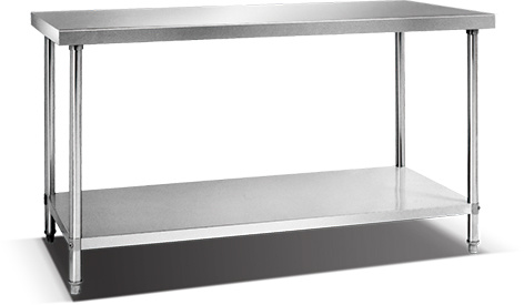 SUS 201 2-Deck Stainless Steel Working Table