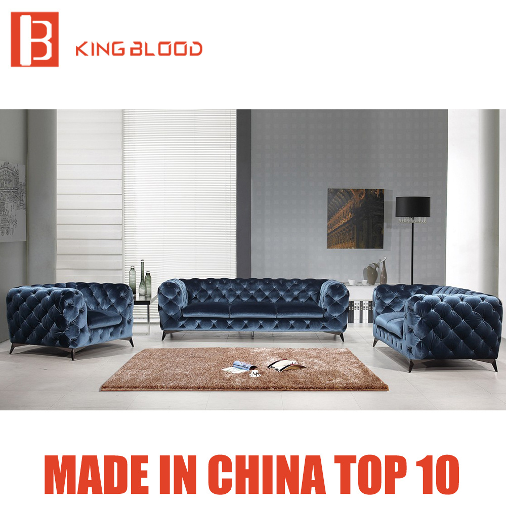 Navy Blue Velvet Custom Sofa with Best Price