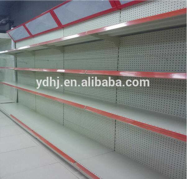 Perfoated Metal Supermarket Shelf with Light Box