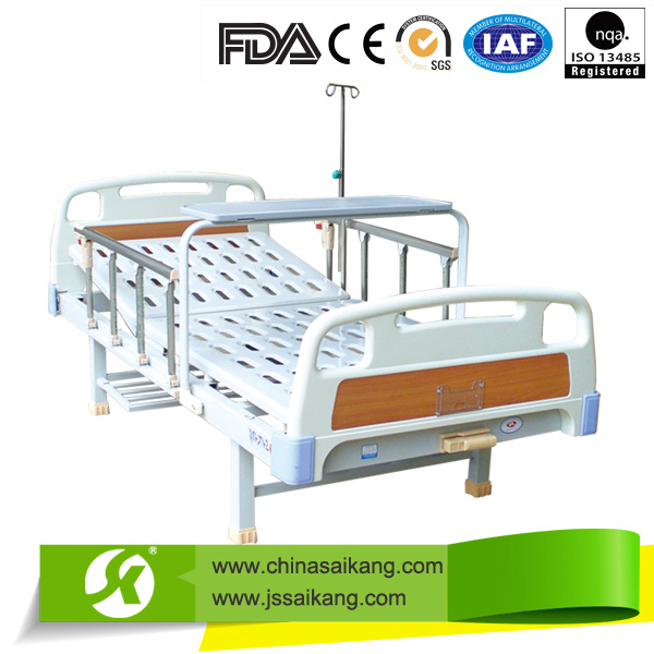 Medical Bed With Overbed Table & I. V Pole (CE/FDA/ISO)