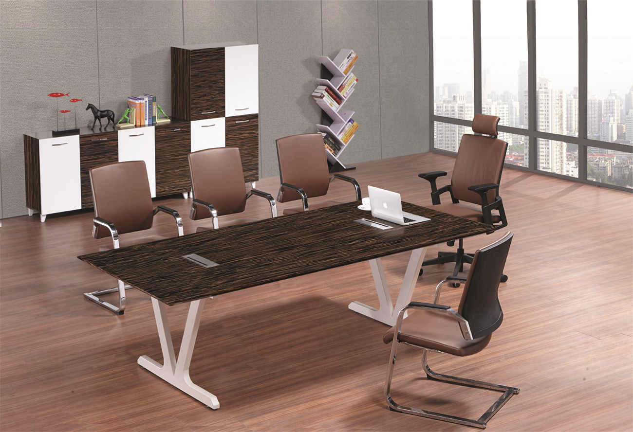 Modern Melamine Reception Conference Metal Veneer Meeting Desk