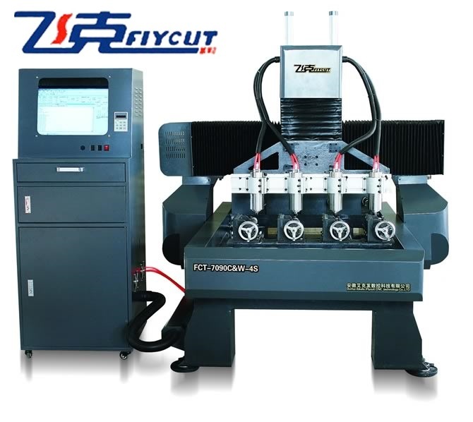 Machine for Wood Engraving, CNC Router Machine, 700*900*200mm Working Size, 230mm Rotary Diameter