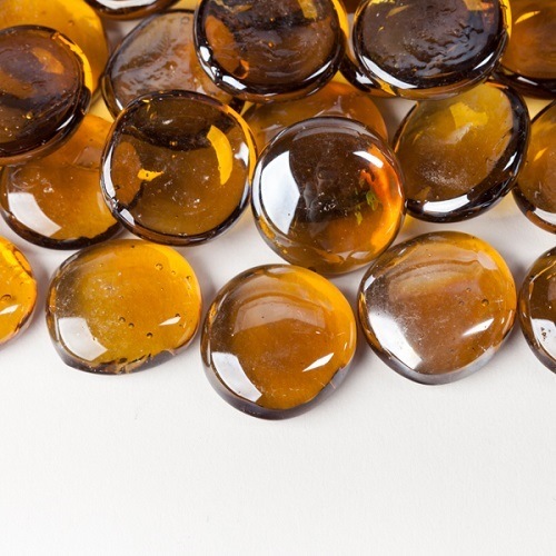 Nanjing Factory Amber Glass Pebble