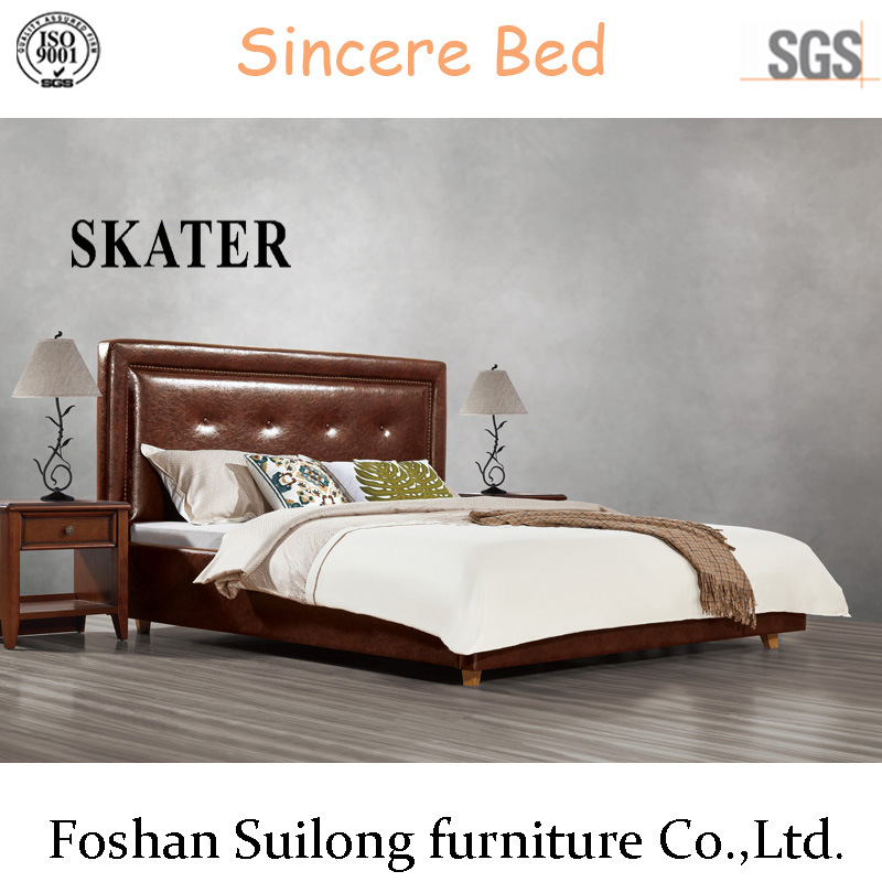 A13 American Style Fabric Bed Leather Bed