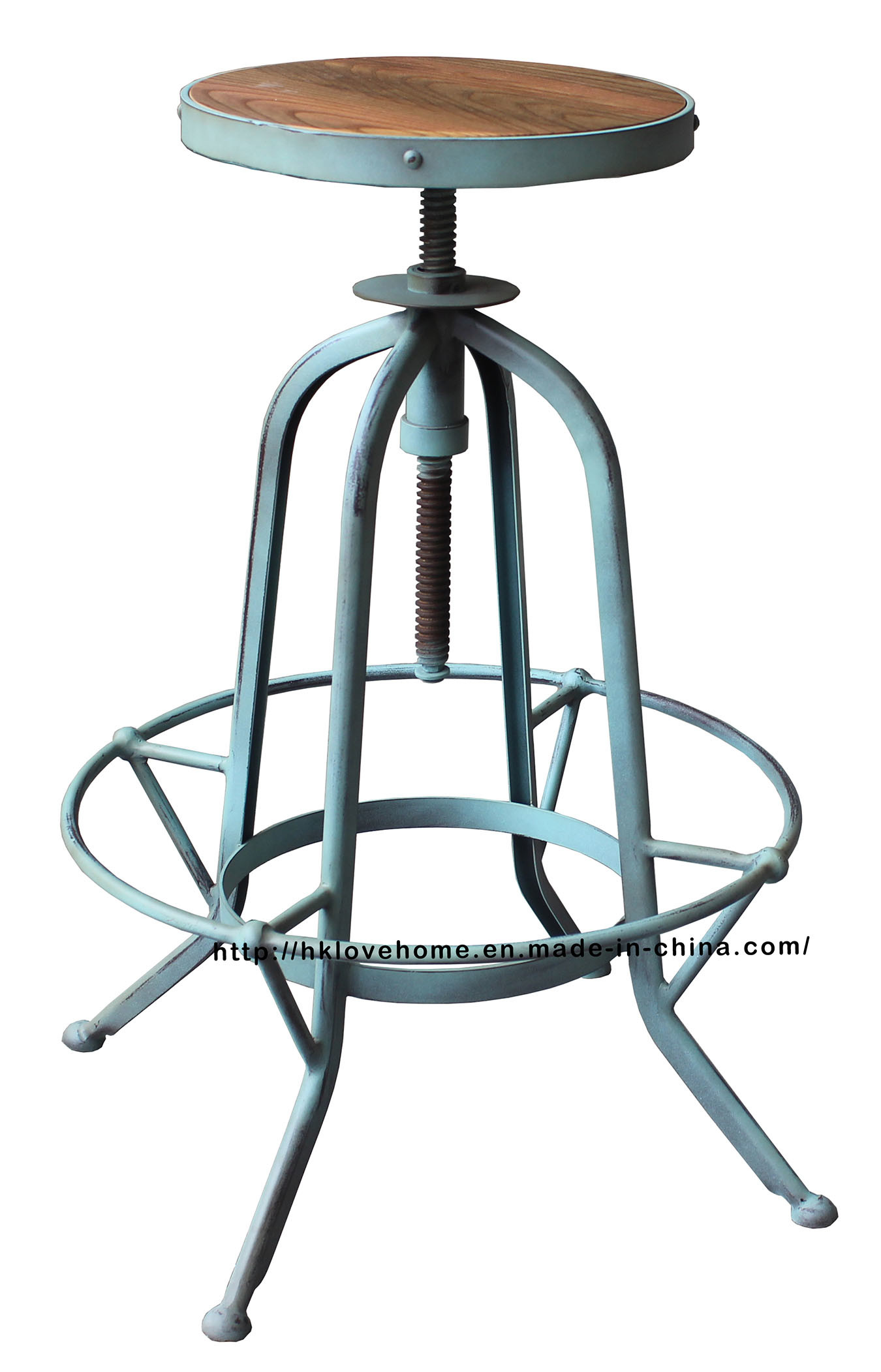 Industrial Metal Furniture Restaurant Vintage Blue Bar Stools