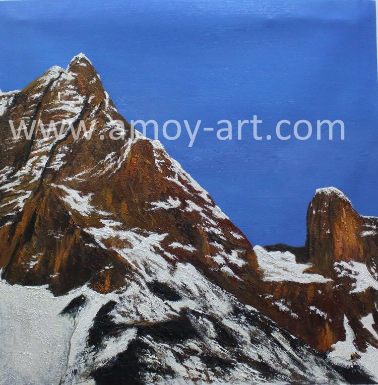 High Quality Snowy Mountain Landscape Oil Paintings for Wall Decoration