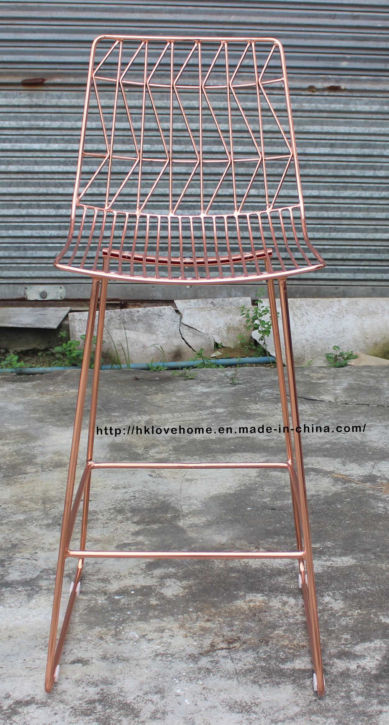 Morden Metal Dining Leisure Garden Side Wire Bar Restaurant Chairs