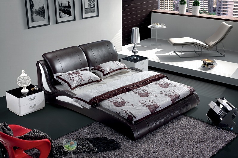 Bedroom Furniture Leather Bed (SBT-5845)