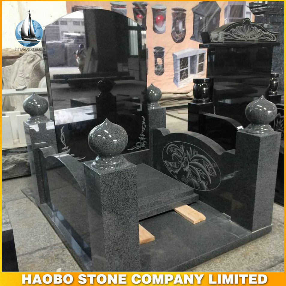 Dark Grey Granite Chinese Memorials for Cemeteries