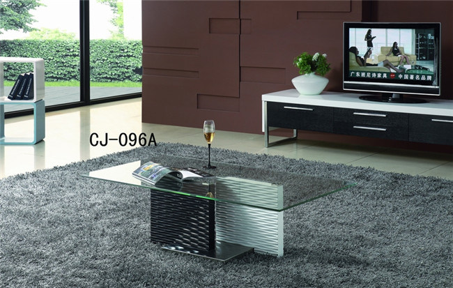 Rectangle Tempered Glass Coffee Table Glass Living Room Furniture (CJ-096A)