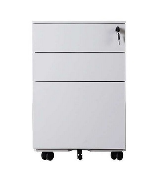 Lockable Steel Mobile Pedestal Security Filing Storage Cabinet with 3 Drawers