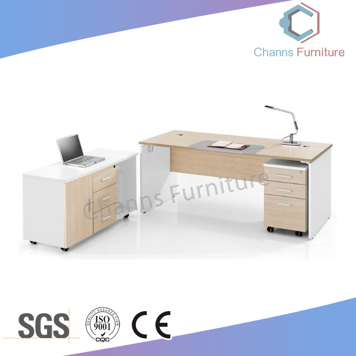 Elegant White Office Desk with Mobile Side Table (CAS-MD18A14)