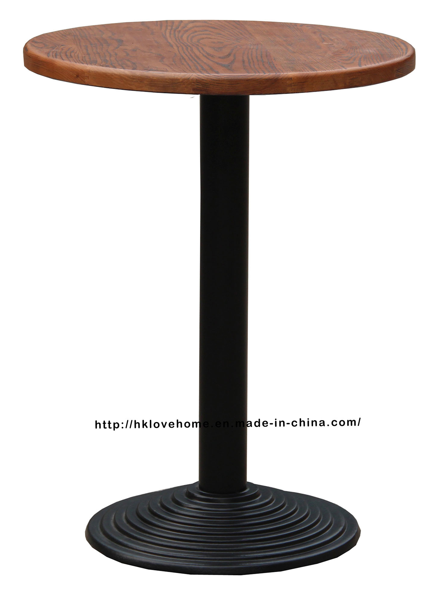 Industrial Metal Dining Restaurant Iron Steel Leg Wooden Top Table